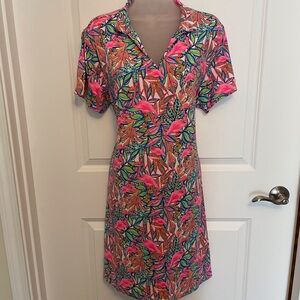 Lulu-B Vibrant Tropical Leaf Dress